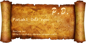 Pataki Dénes névjegykártya